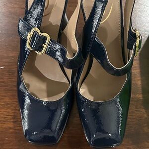 Sam Edelman Dark Blue Patent Heels